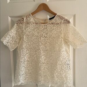 Zara Elegant Cream Lace Women’s Top